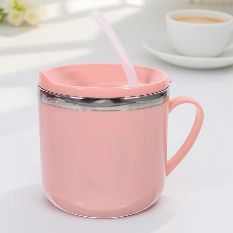 

Stainless Steel Toddler Sippy Straw Cup Leakproof Spillproof Handle Kids Water Cup Toddler Straw Cups Kids Cups with Straws