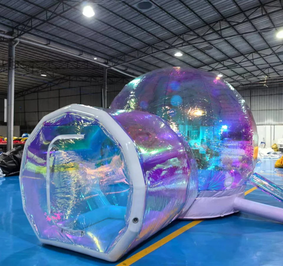 Nouveau Maison à bulles gonflable colorée, dôme amusant, maison à bulles avec saut