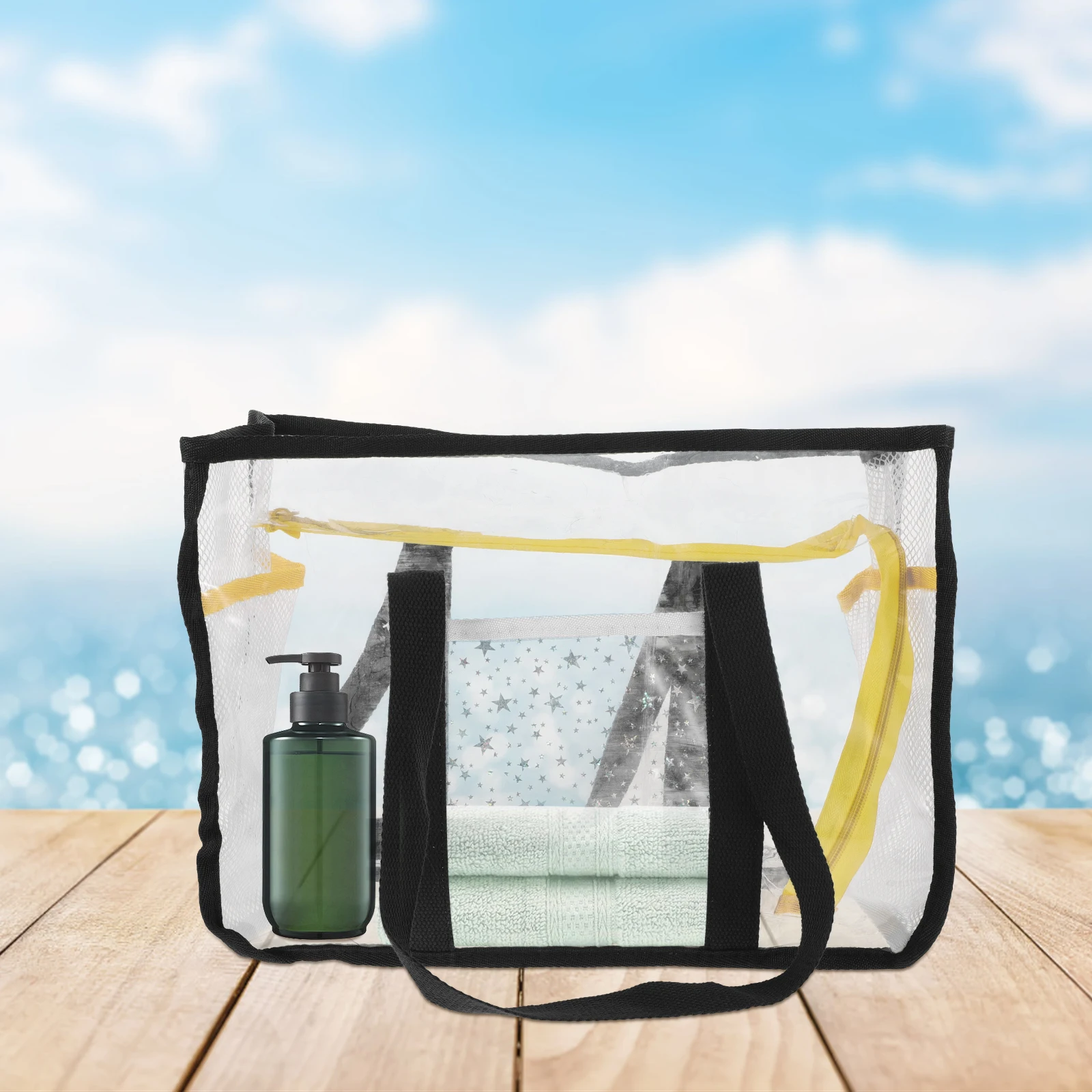 Waterproof Transparent PVC Travel Bag Large Capacity Tote for Women Beach Travel Outdoor Storage Portable Clear Tote Bag