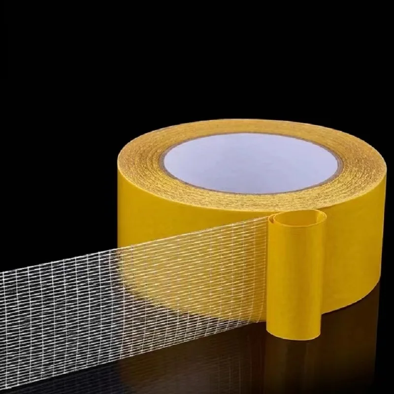 Double Sided Cloth Base Mesh Tape Waterproof Strong Fixation Traceless High Viscosity Carpet Fixation Tape