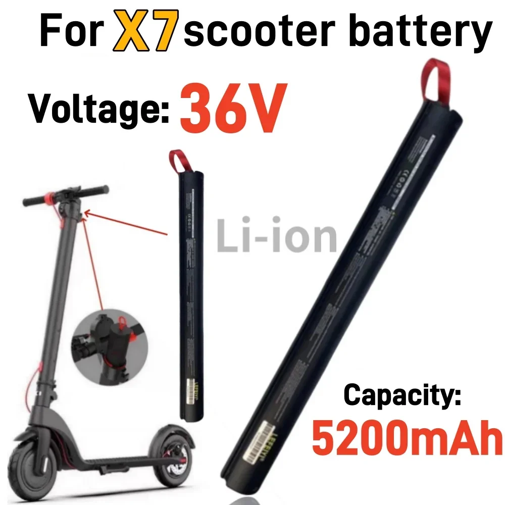 

36V 5200mAH X7 Scooter Replace Rechargeable Lithium Battery Pack 187Wh , HX Scooter Battery Accessories