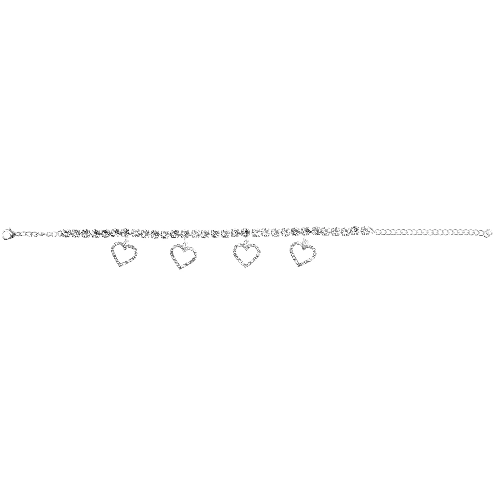 

1Pcs All-Match Female Anklet Heart Pendant Foot Chain Rhinestone Inlaid Stylish Foot Jewelry Beach Ankle Chain