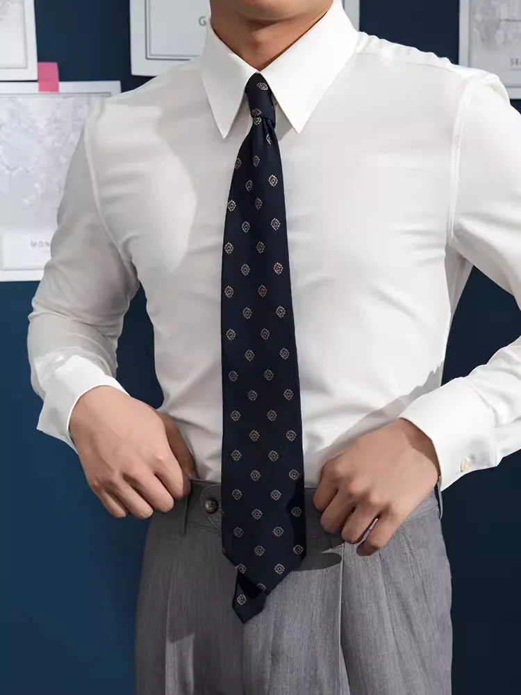 

Мужская повседневная рубашка с длинным рукавом, несминаемая, не требующая глажки, с острым воротником, удобная, модная, из смесового полиэстера