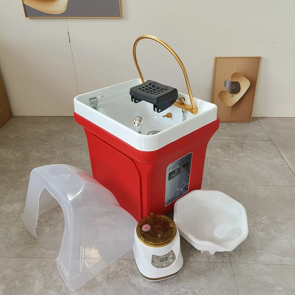 Mobile Shampoo Basin Need to Link Water Inlet Pipe for Barber Shop Beauty Salon