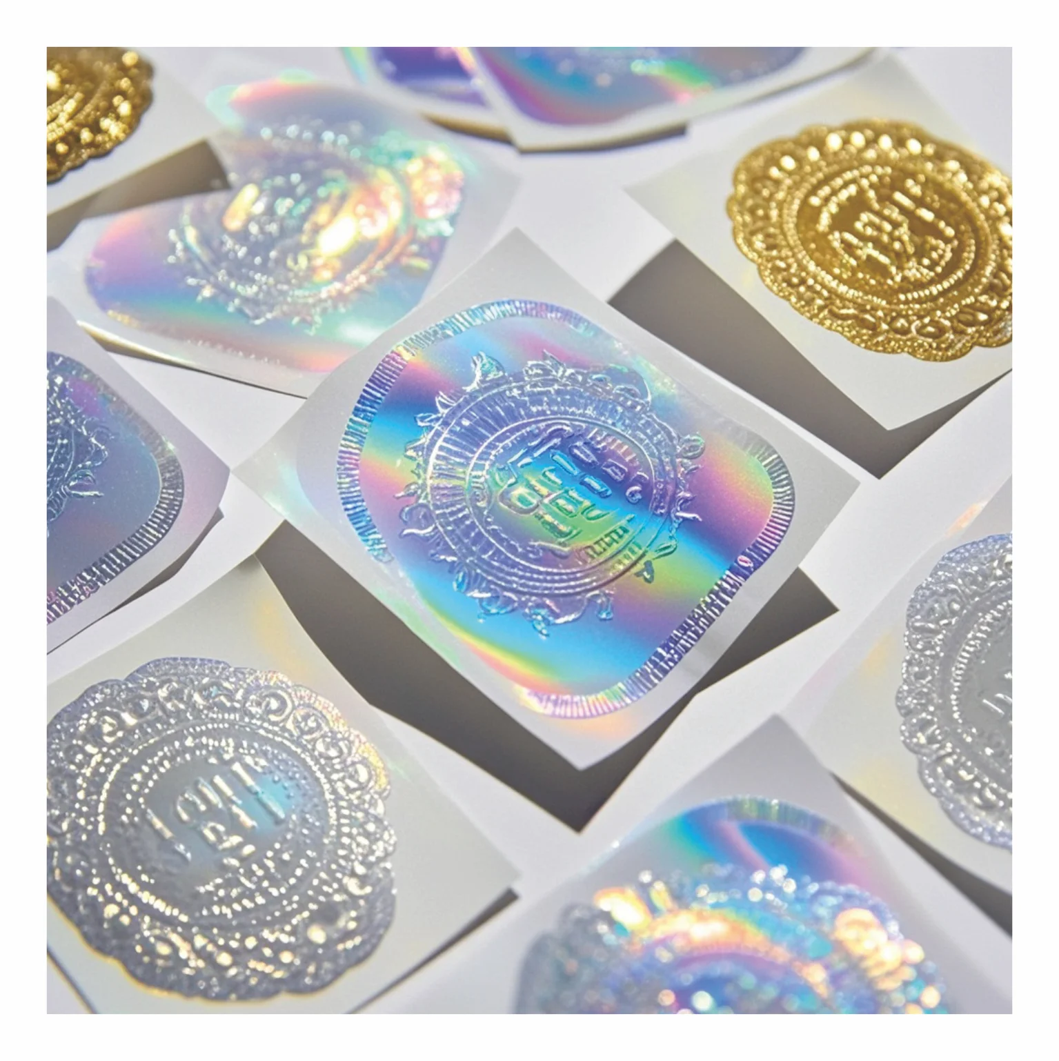 

Hot Selling Security Gold Hot Stamped Hologram Label Sensormatic Security Label With CE Certificate