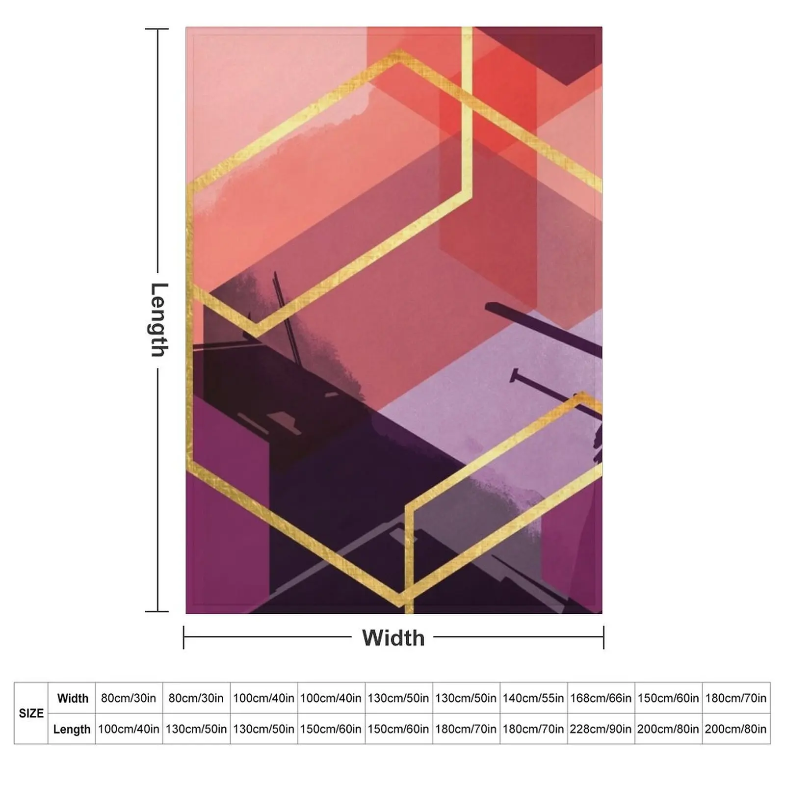 Abstract Landscape in Magenta, Coral and Plum Throw Blanket Weighted blankets and throws Hairy Luxury St Loose Blankets