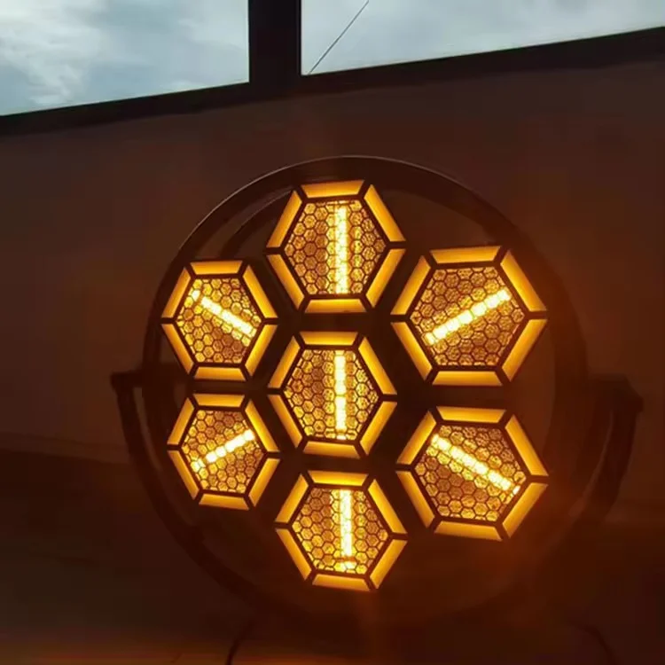 Retro Hexagon Stage Wash Effect Light Circle Shape with 7X60W LED Full Color for Club