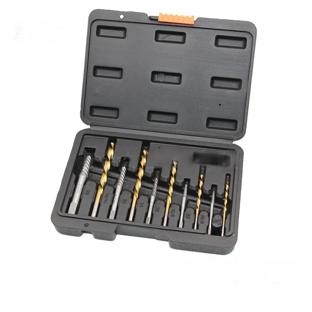 

10/14 шт., набор спиральных сверл для жареного теста с защитным чехлом для хранения, 197 мм, инструмент для нарезания резьбы с грубыми зубьями, набор сверл HSS