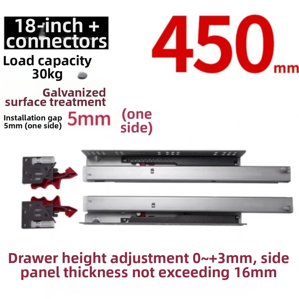 Under-Drawer Mounted Slides for Frameless Cabinet Systems Offering Quiet and Reliable Linear Motion Performance