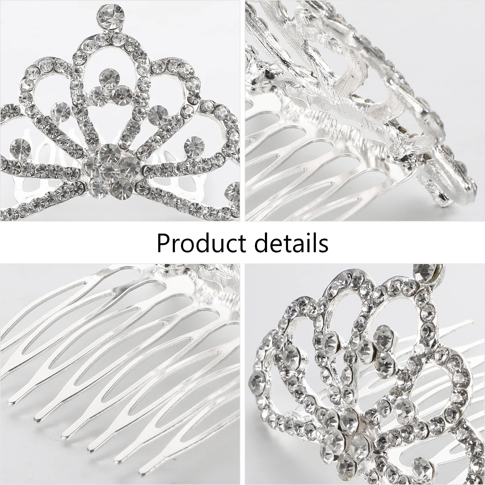 

4 Pcs Crystal Crown Hairpin Rhinestone Mini Tiara Clips Girls Crown Headdress Birthday Party Favors Christmas Gifts