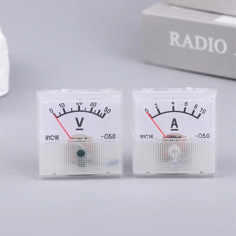 AC 150-300V DC 10-250V DC 5-75A Ammeter Mini Voltage Current Meter Tester Analog Pointer Volt Ammeter Panel Meter