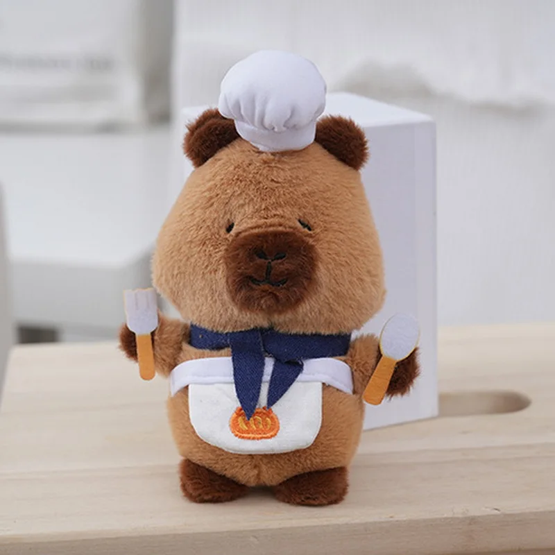 Cute Baked Series Capybara Pendant Plush Toy Doll Bag Hanging Ornaments Cute Kapila Keychain Doll Desktop Ornaments Car Pendant