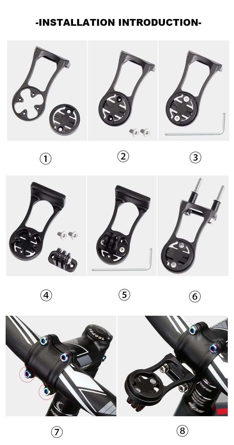 3 In 1 Bicycle Speedometer Stand Aluminium Alloy MTB Bike Handlebar Mount Equipment Cycling Bracket for GARMIN Edge GPS Gopro