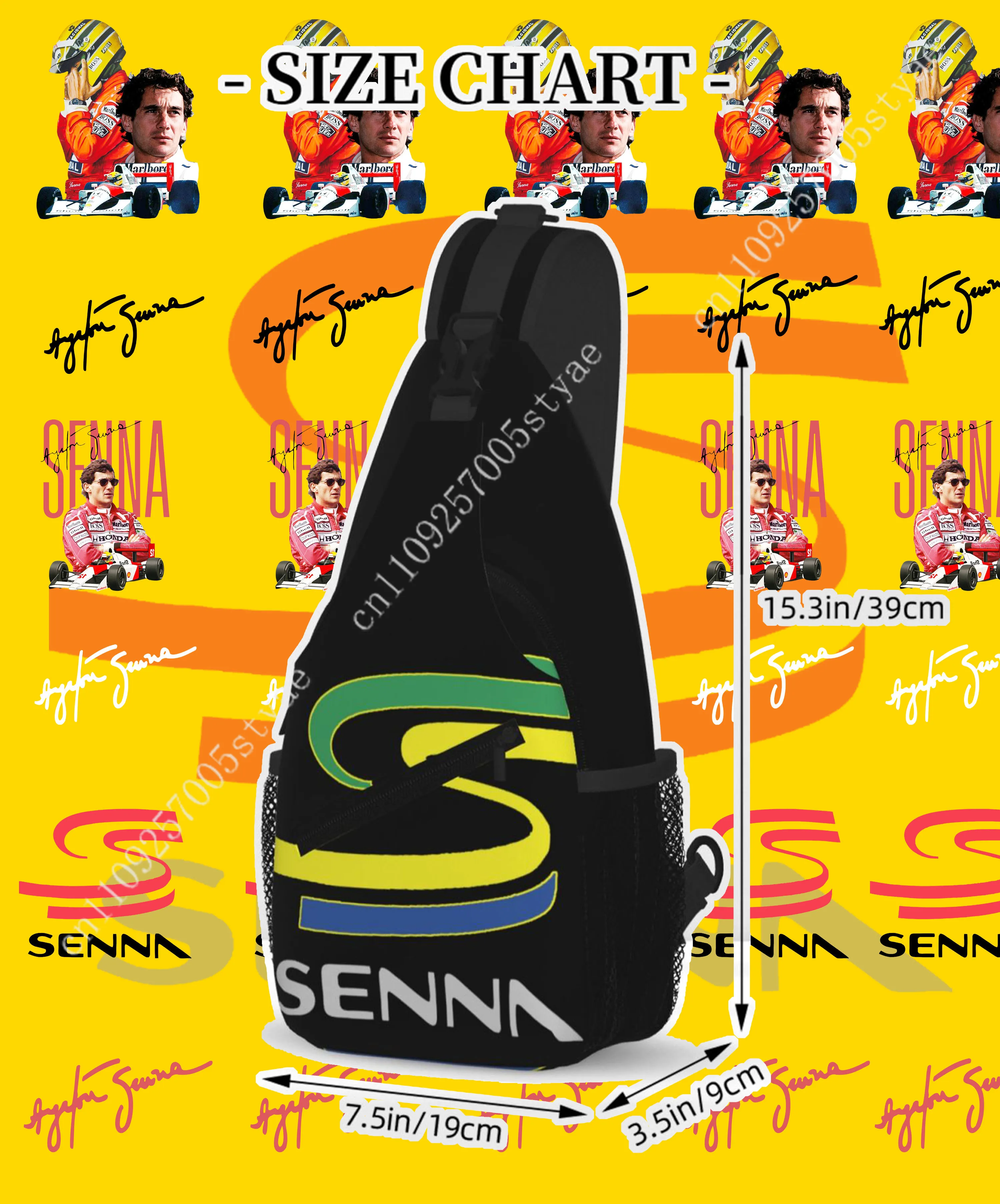

Brazil Logo Ayrton Senna Men's casual waist/chest bag—minimalist and convenient—ideal for hiking and climbing.