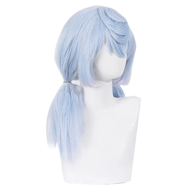 Genshin Impact Fontaine Sigewinne Cosplay Wigs 42cm Long Blue Synthetic Hair