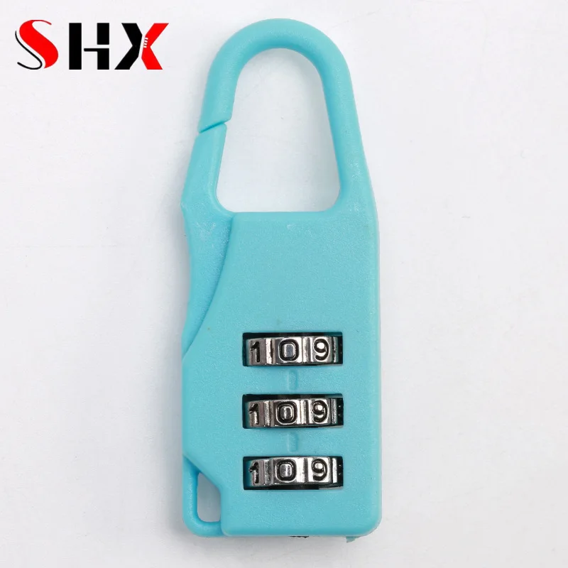 Portable plastic Mini Lock Padlock Outdoor Travel Luggage Zipper Backpack Handbag Safe Anti-theft Combination Code Number Lock