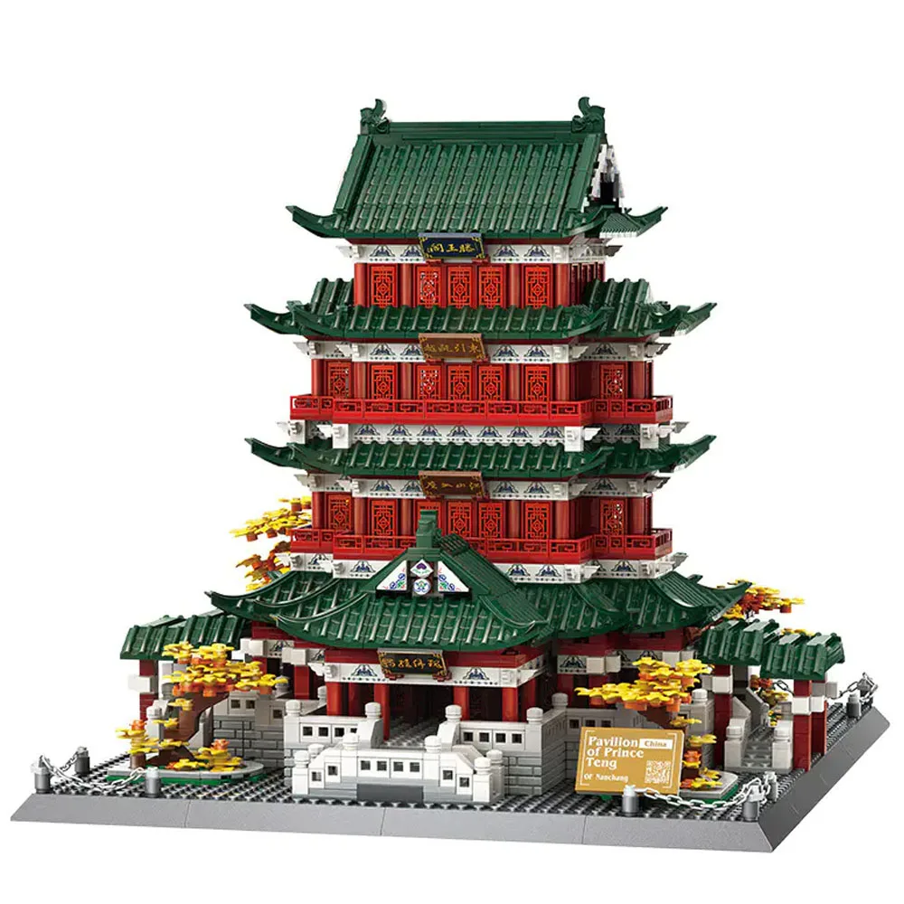 

creative expert ideas Pavilion Tengwang Pavilion street view moc Building Block bricks model toy gifts Christmas kids 2798pcs