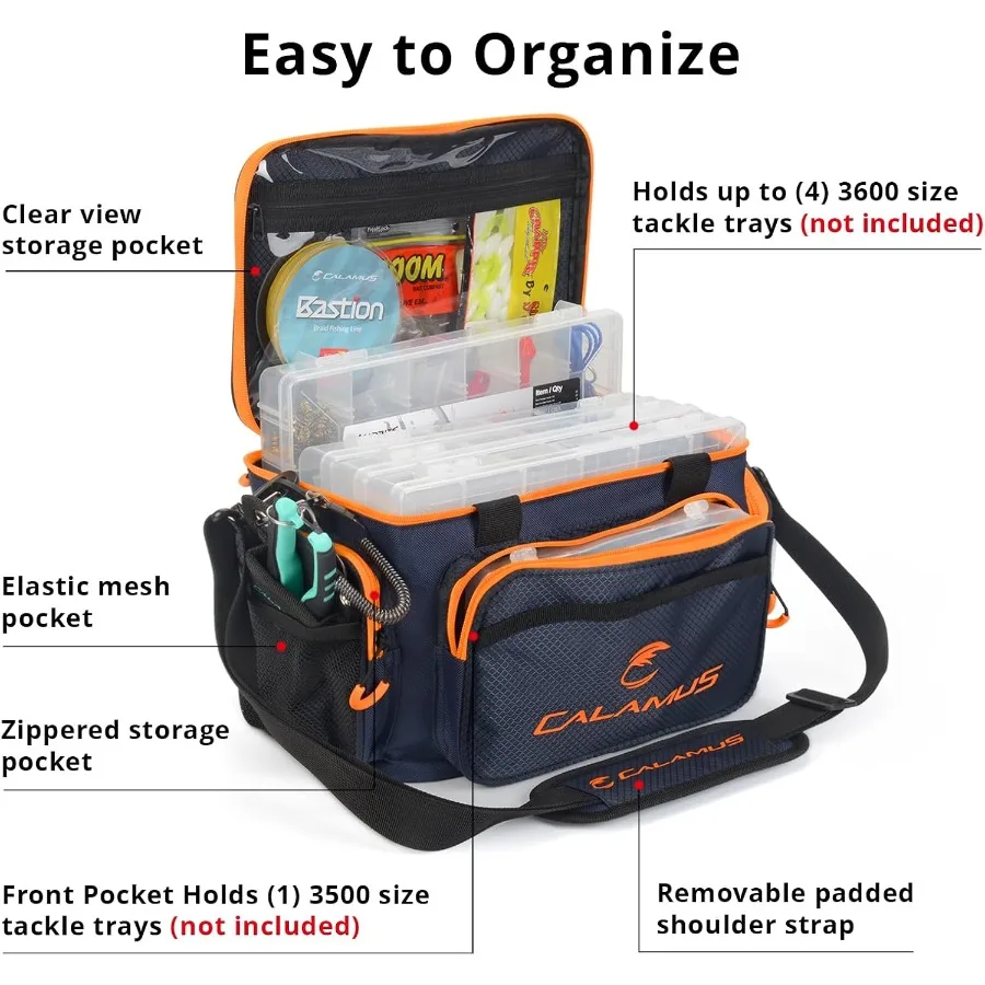 海水と淡水の釣り用の釣り道具バッグ 耐久性のあるリップストップPE素材、パッド入りショルダーストラップと専用のP付き