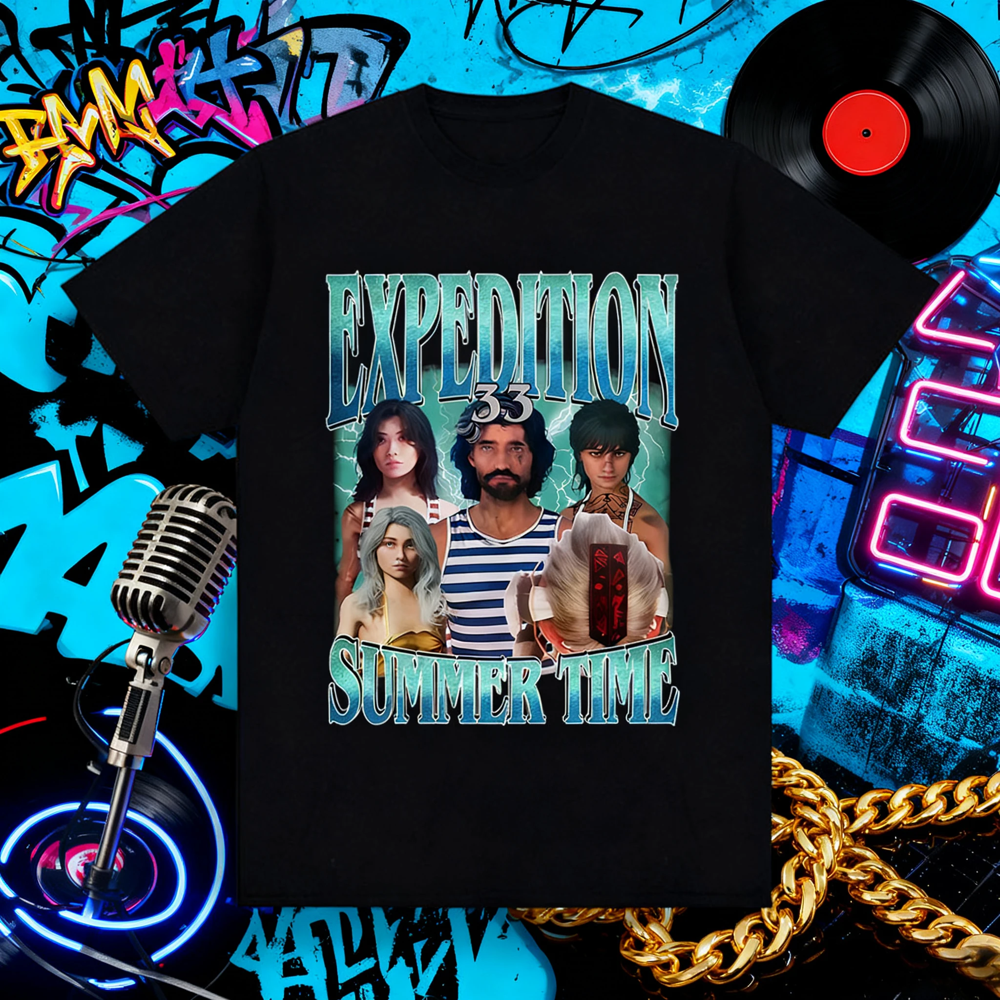 كلير سبكور إكسبيديشن 33 وقت الصيف المصور للرجال والنساء ريترو هاراجوكو الصيف طباعة 100% القطن الخالص تي شيرت