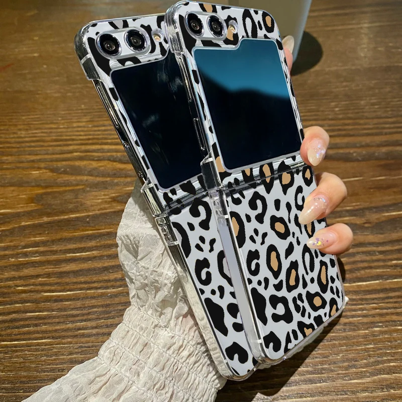 Für Samsung Galaxy Z Flip 8 7 FE 5 6 4 3 Leopardenmuster-Hülle Transparente Harte Luxus Stoßfeste Handyhülle Für Samsung Z Flip6 Flip7 – Detail 7