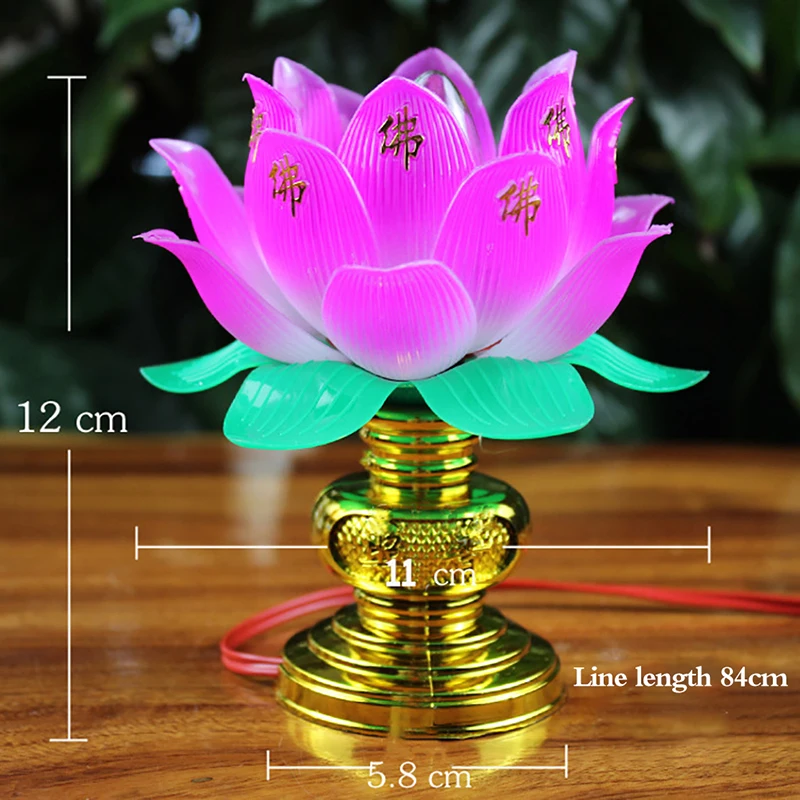 Buddhism Lotus Lamp Exquisite Veilleuse Solemn Buddhist Ceremony Worship Buddha Lamp Buddhist Temple Decoration