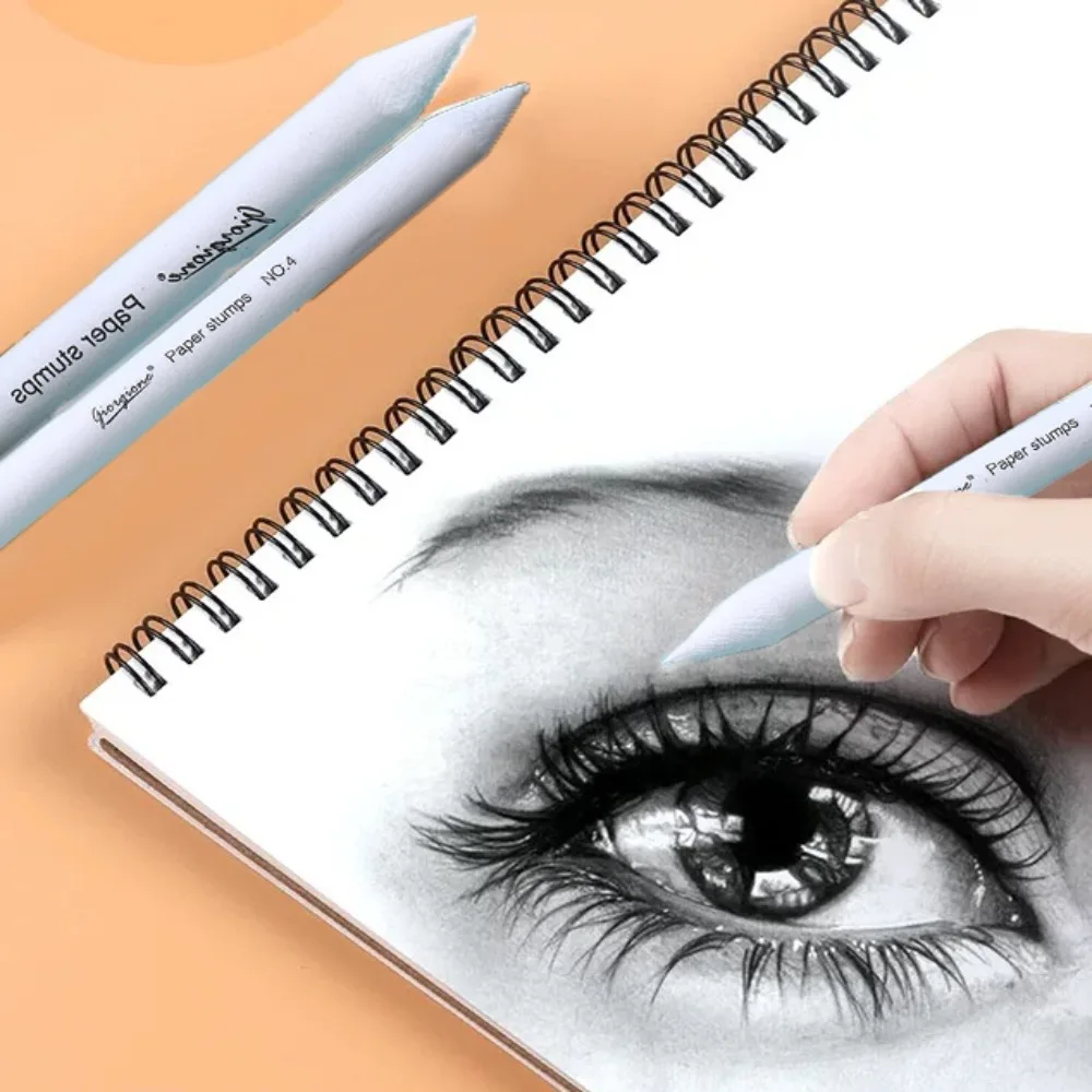 7Pcs/Set Professional Blending Stumps Paper Art Supplies White Art Blenders Sandpaper Pencil Painting Durable