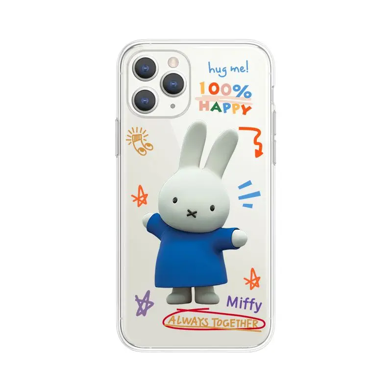 Kawaii MIffy милый дизайн с принтом слеждая 6/7/8/X/XS/11/12/13/14/Pro/Promax телефон рождественские подарки