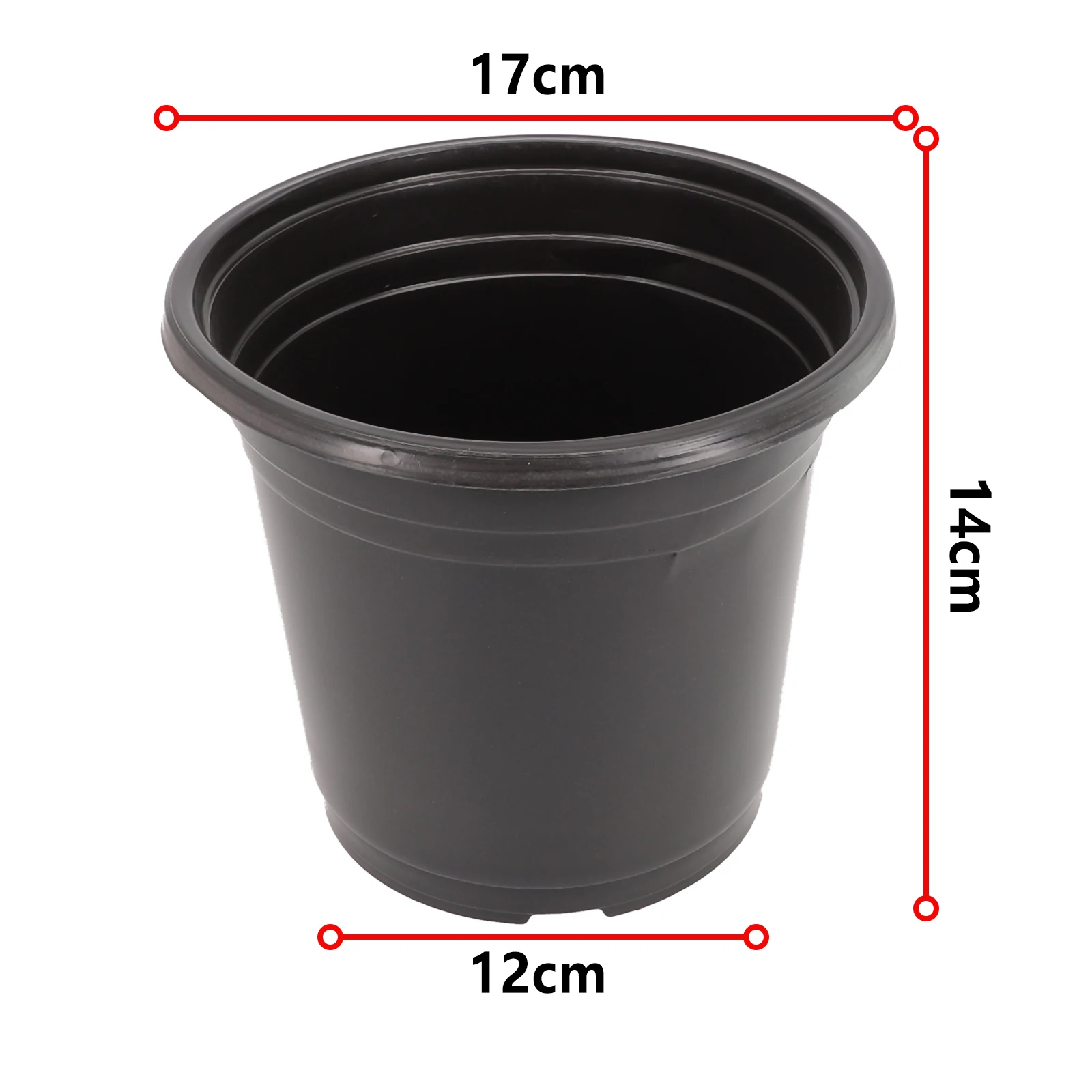 1Pcs High Quality Cute Plastic Plant Pots Strong Round Plastic Black Flower Pot  Small Model And Large Model To Choose