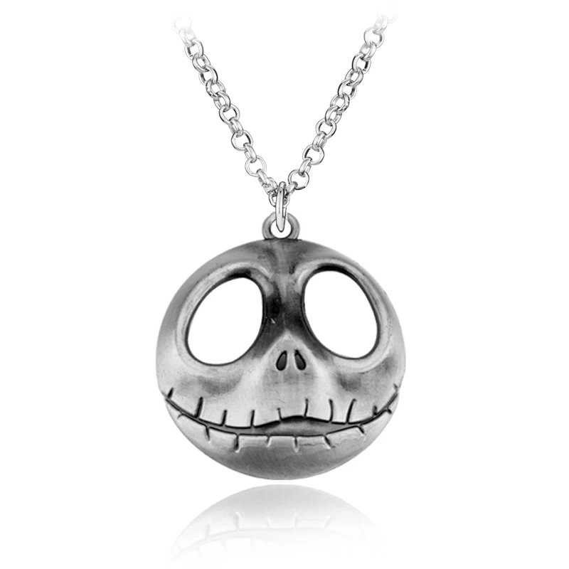 Disney The Nightmare Before Christmas Skull Pendant Necklace Halloween Accessories Sally And Jack Skellington Necklace for Women