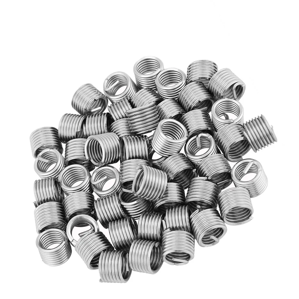 50pcs M8 x 1.25 x 1.5D Helical Threaded Inserts​ Coiled Wire Stainless Steel​ Thread Repair Insert​ Helical​