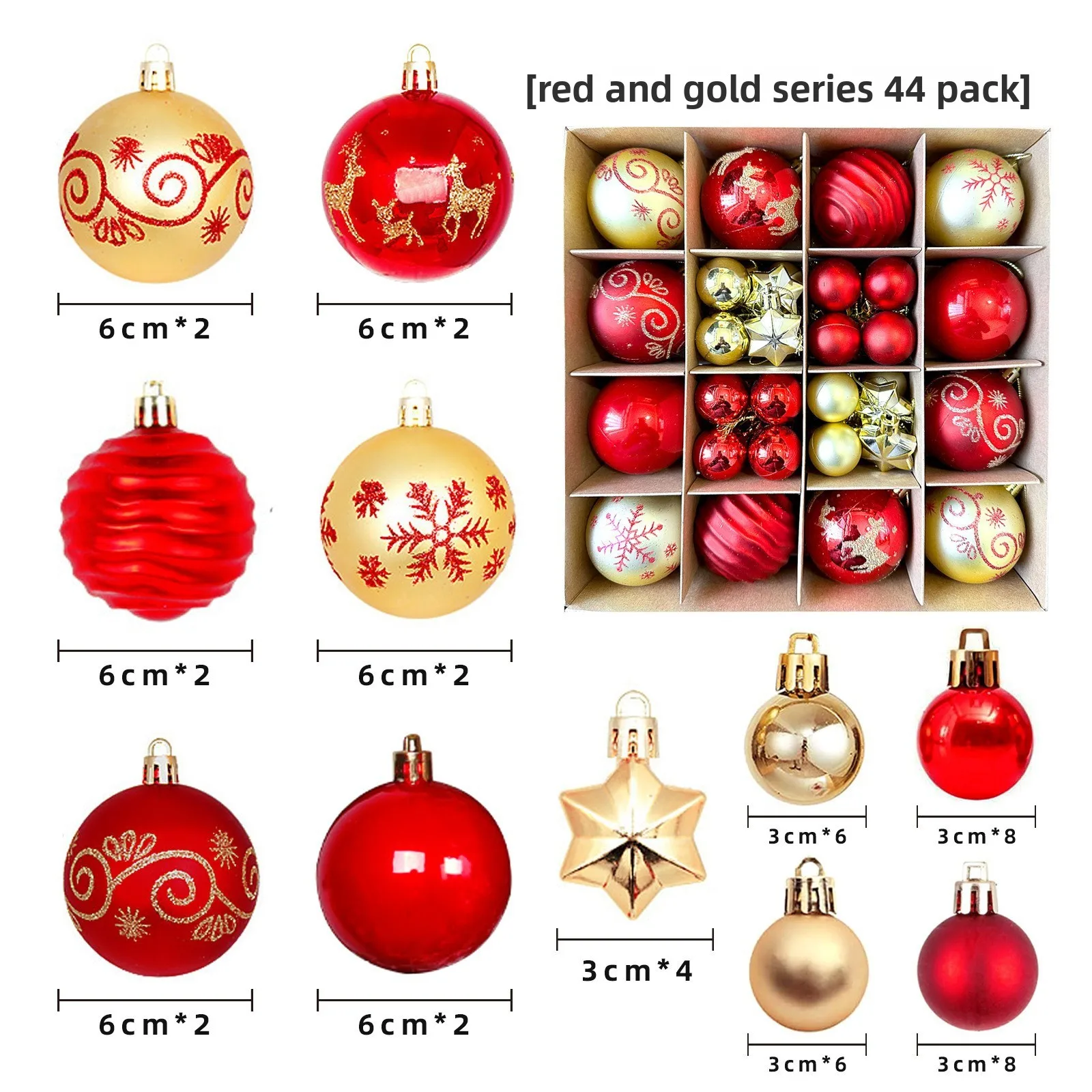 

Christmas 6cm Christmas Decorative Colored Ball Beautiful PVC Ball Set Christmas Tree Decorative Hanging Ball 44 Gift