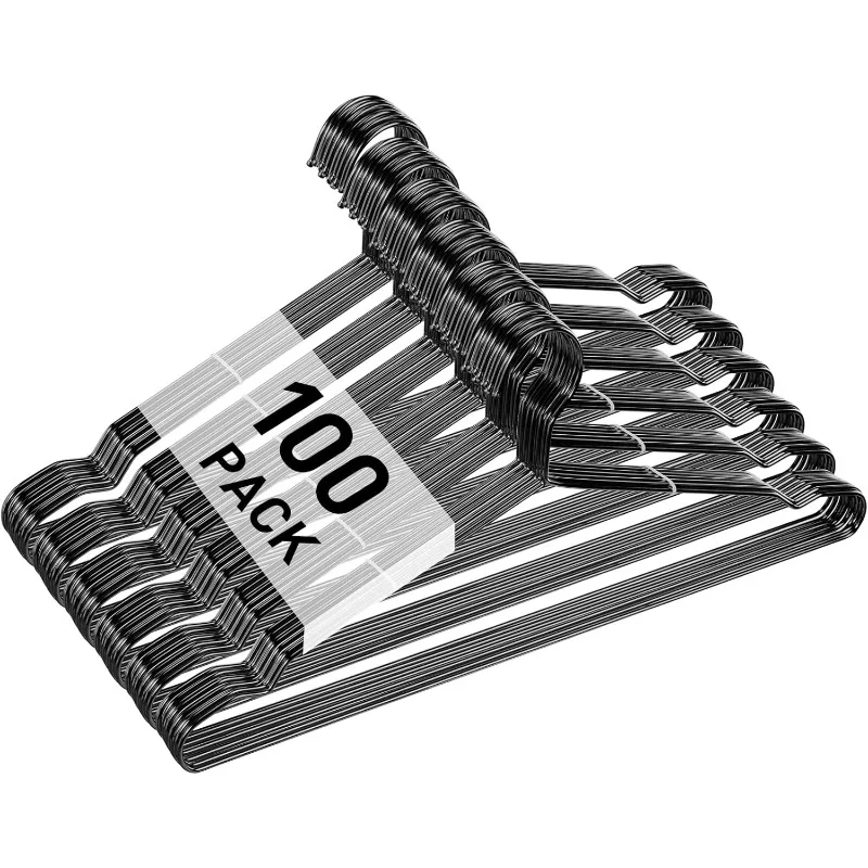 

100 шт. металлические вешалки из нержавеющей стали, проволочные вешалки для одежды, прочная ультратонкая компактная проволока, 17,7 дюйма, пространство для одежды