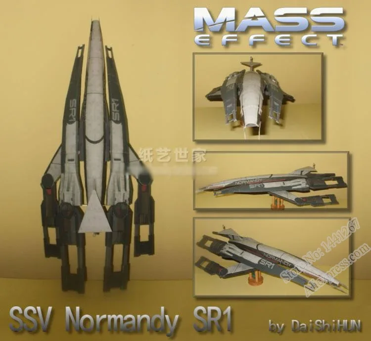 Mass Effect 2 SSV Normandy SR1 Spacecraft 3D Paper Model DIY