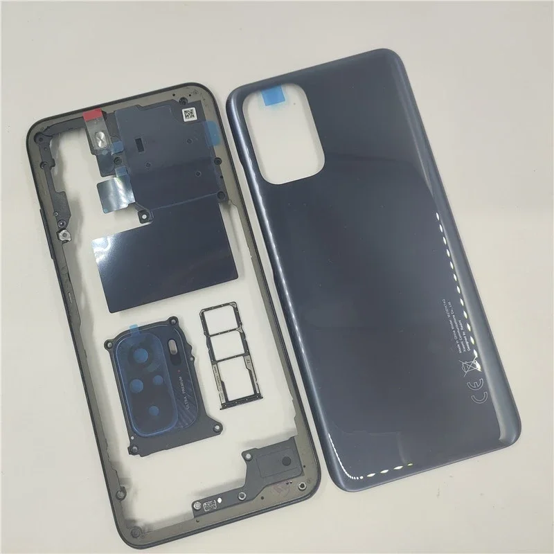 

Полный корпус для Redmi Note 10 M2101K7AG/Note 10s M2101K7BG, задняя крышка, средняя рамка, боковой ключ, камера, стеклянный объектив, SIM-лоток