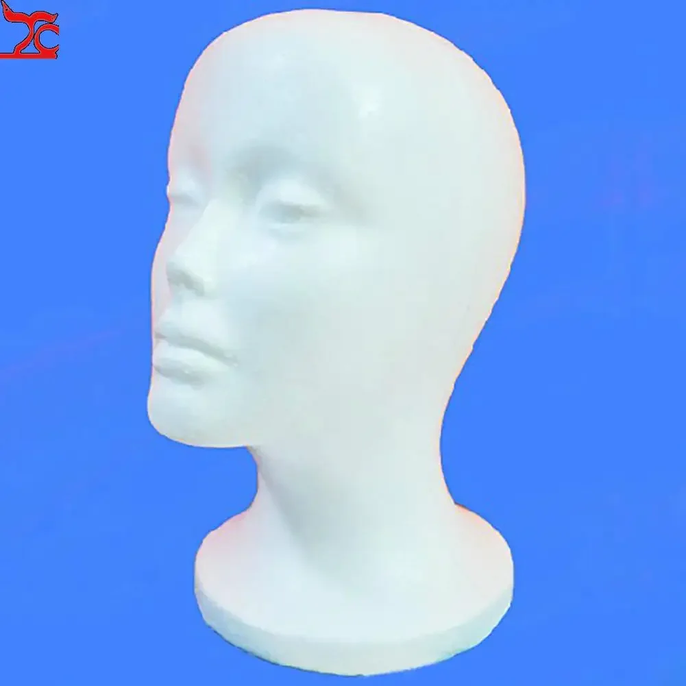 Mannequin Femme en Mousse de Styrofoam, Pratique, Tête de Mannequin, Perruques, Lunettes, Casquette, Présentoir, Modèle observateur, Support, 1Pc