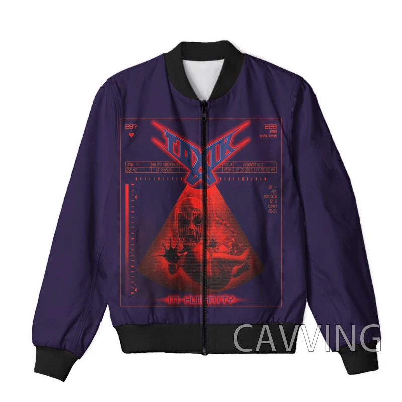 Cavving 3d impresso toxik rock zíper bombardeiro jaquetas casaco masculino zip up jaquetas para mulher/homem