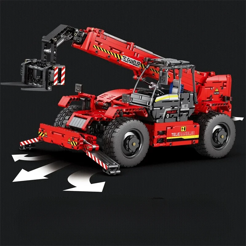 2096PCS Telescopic Forklift Building Blocks City Engineering Vehicle Remote Control Car Model Bricks Kids DIY Toy Holiday Gifts