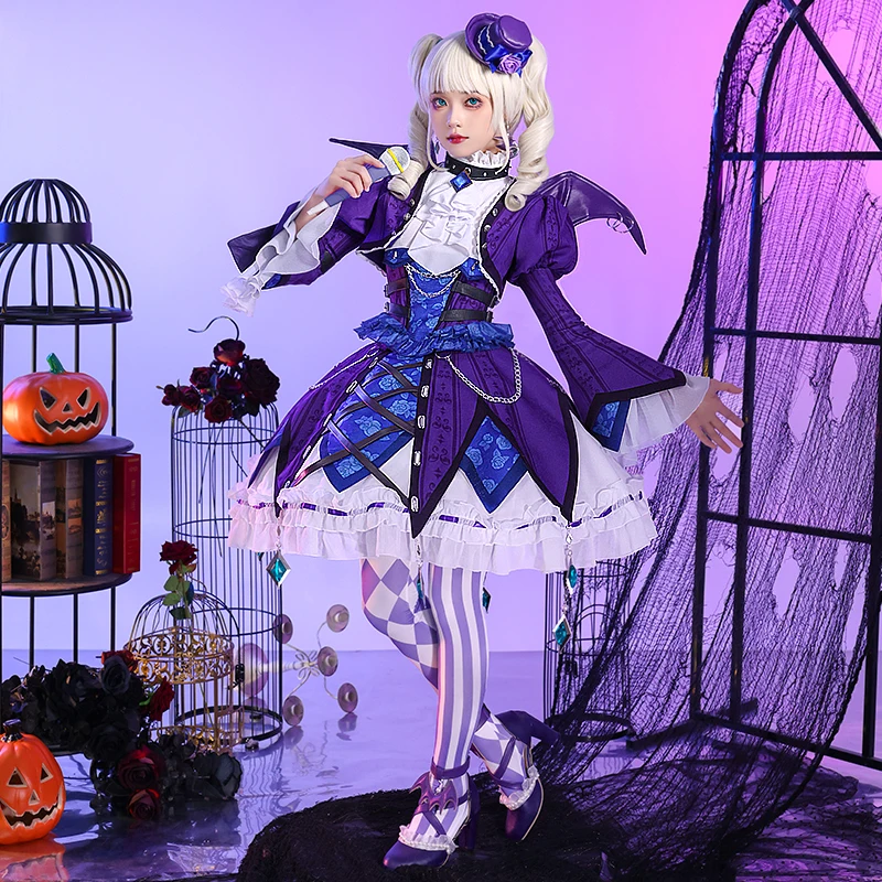 COS-KiKi Anime Aikatsu! Todo Yurika Game Suit Cosplay Costume Gorgeous Lovely Dress Gothic Uniform Halloween Party Outfit Women