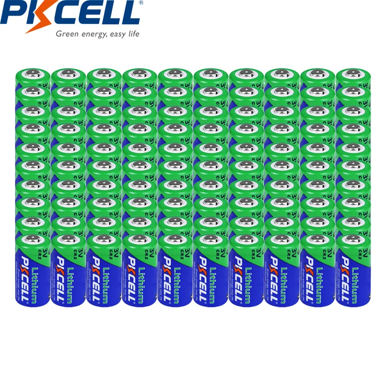 PKCELL 100 шт. CR2 3 В литиевая батарея неперезаряжаемые батареи для фонарика-дальномера для гольфа