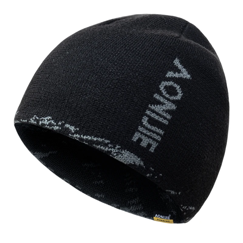 AONIJIE Wool Running Caps Winter Knit Hat Windproof Warm Snowboarding Caps Thick Warm Running Outdoor Sports Ski