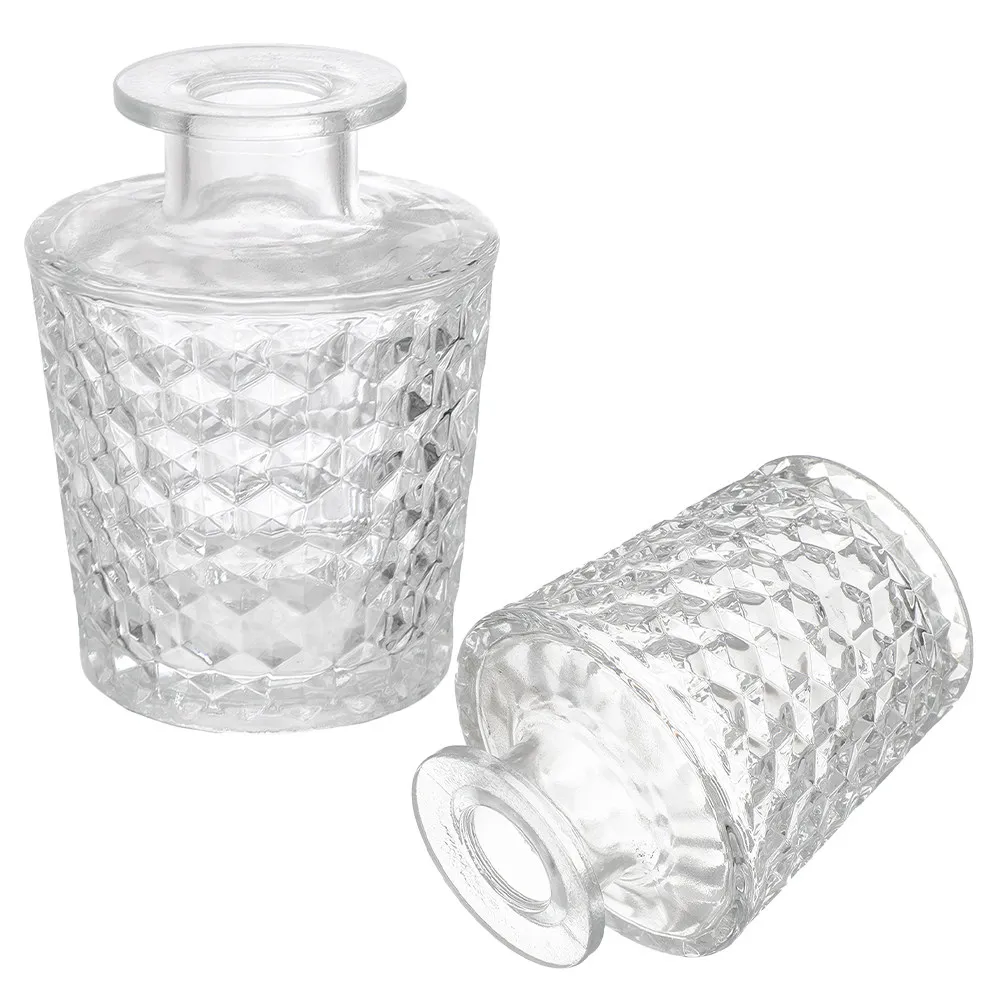 

2Pcs Refillable Glass Aromatherapy Bottles 100Ml 150Ml Elegant Transparent Diffuser Jars for Essential Oils Home Office Decor