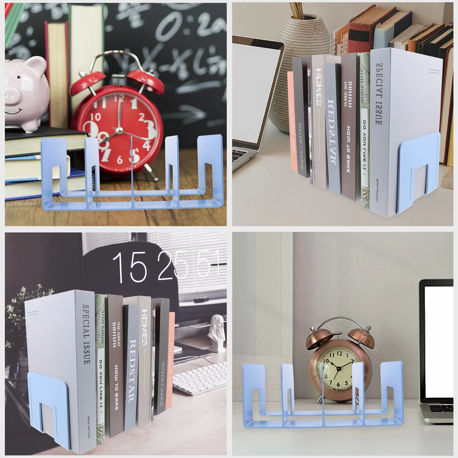

Acrylic Book St Clear Thickened White Bookends for Heavy Books Binder ganizer File Rack Baffle Shelf Student Study Office