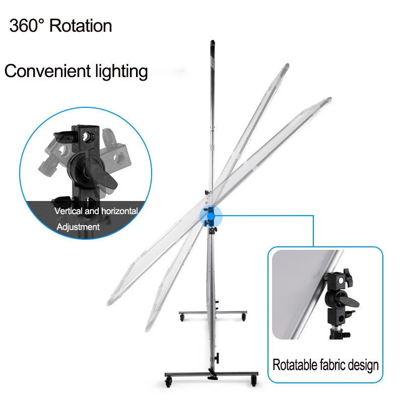 Selens pengangkat layar cahaya lembut fotografi 1.5x2m dengan katrol papan lampu lunak dapat dilipat layar iklan ponsel Fotografi