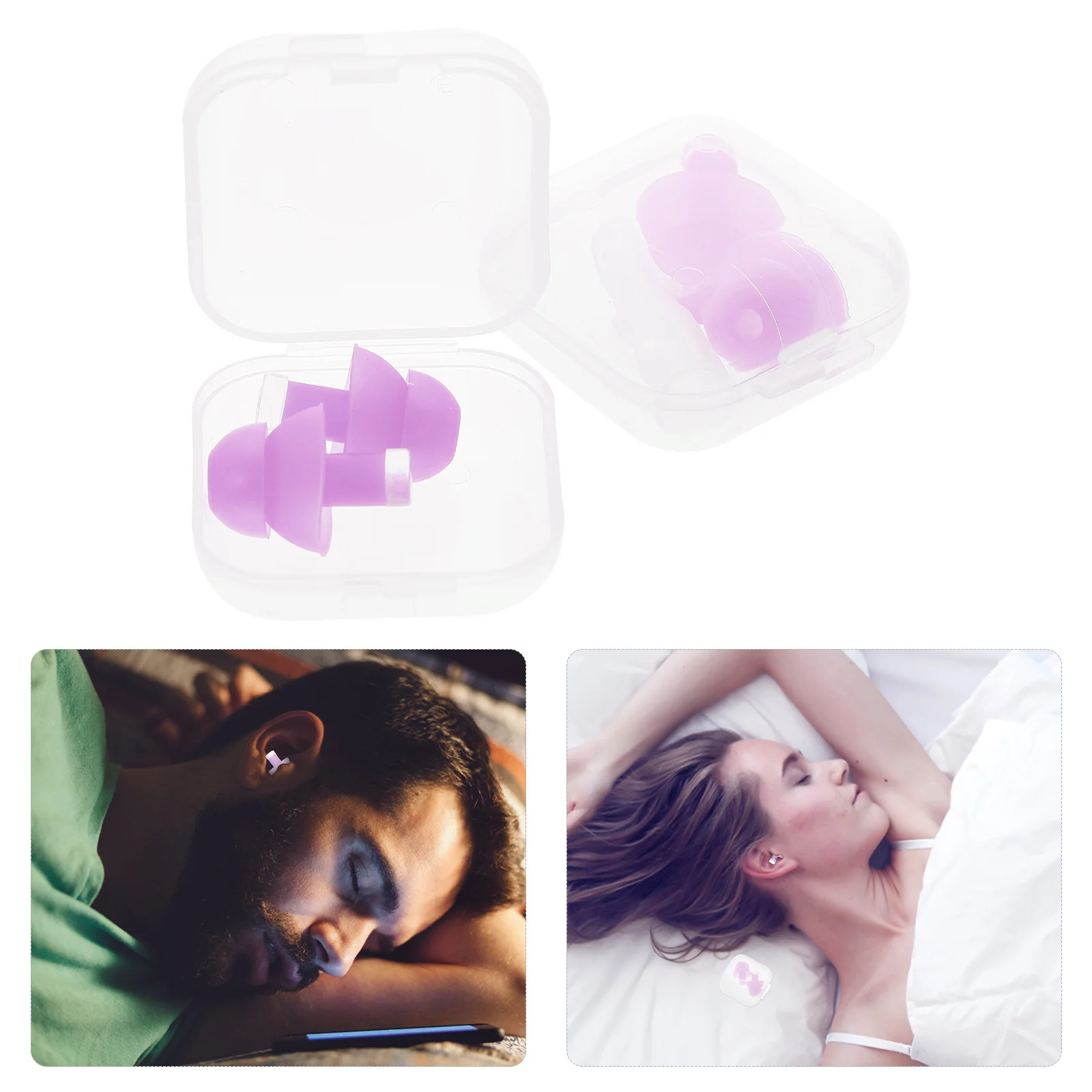 سدادات أذن من السيليكون مضادة للضوضاء قابلة لإعادة الاستخدام عزل الصوت سدادات أذن للنوم لإلغاء الضوضاء مريحة مناسبة لدراسة النوم