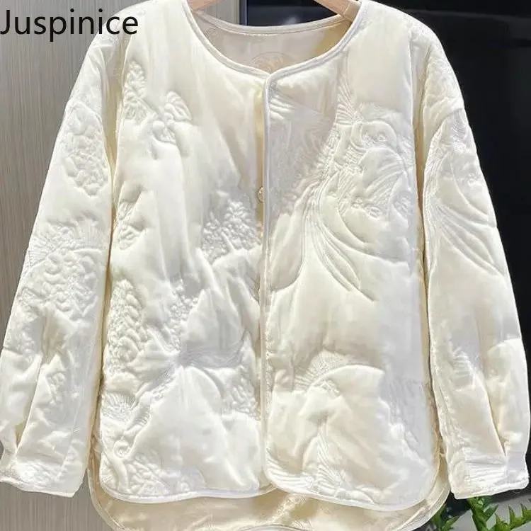 

Новая утепленная куртка на хлопковом наполнителе в китайском стиле мужская Свободная Повседневная индивидуальная простая парка в стиле Хай-стрит Женская одежда