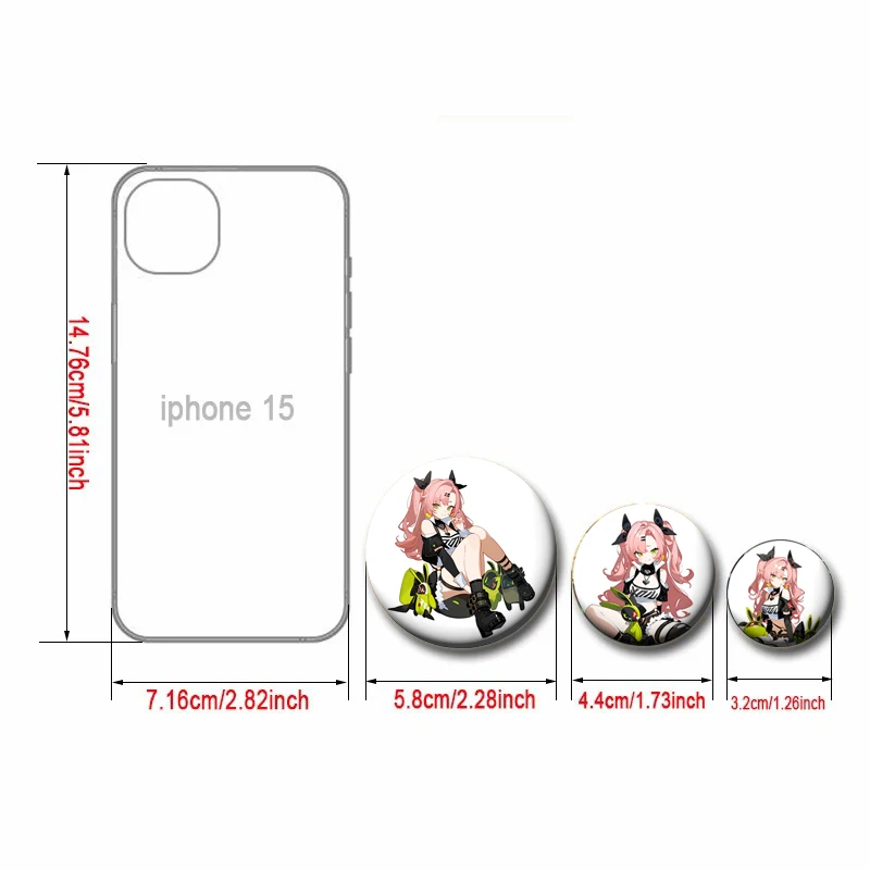 50/58mm Anime Zenless Zone Zero Round Pins Cartoon Brooches Badge for Backpack Clothes Bag Decoration Jewelry Accessories Gifts