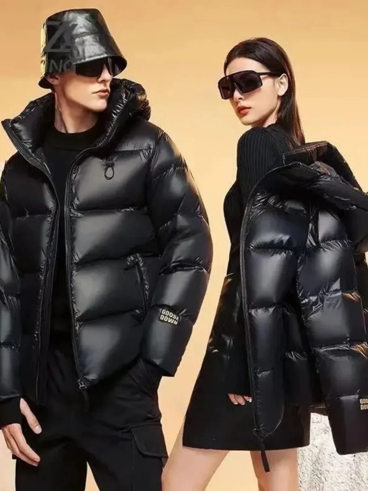 Parka de pato à prova de vento para homens e mulheres, casaco puffer, jaqueta grossa, branco, preto, dourado, casal Outerwear, unissex, nova moda, inverno