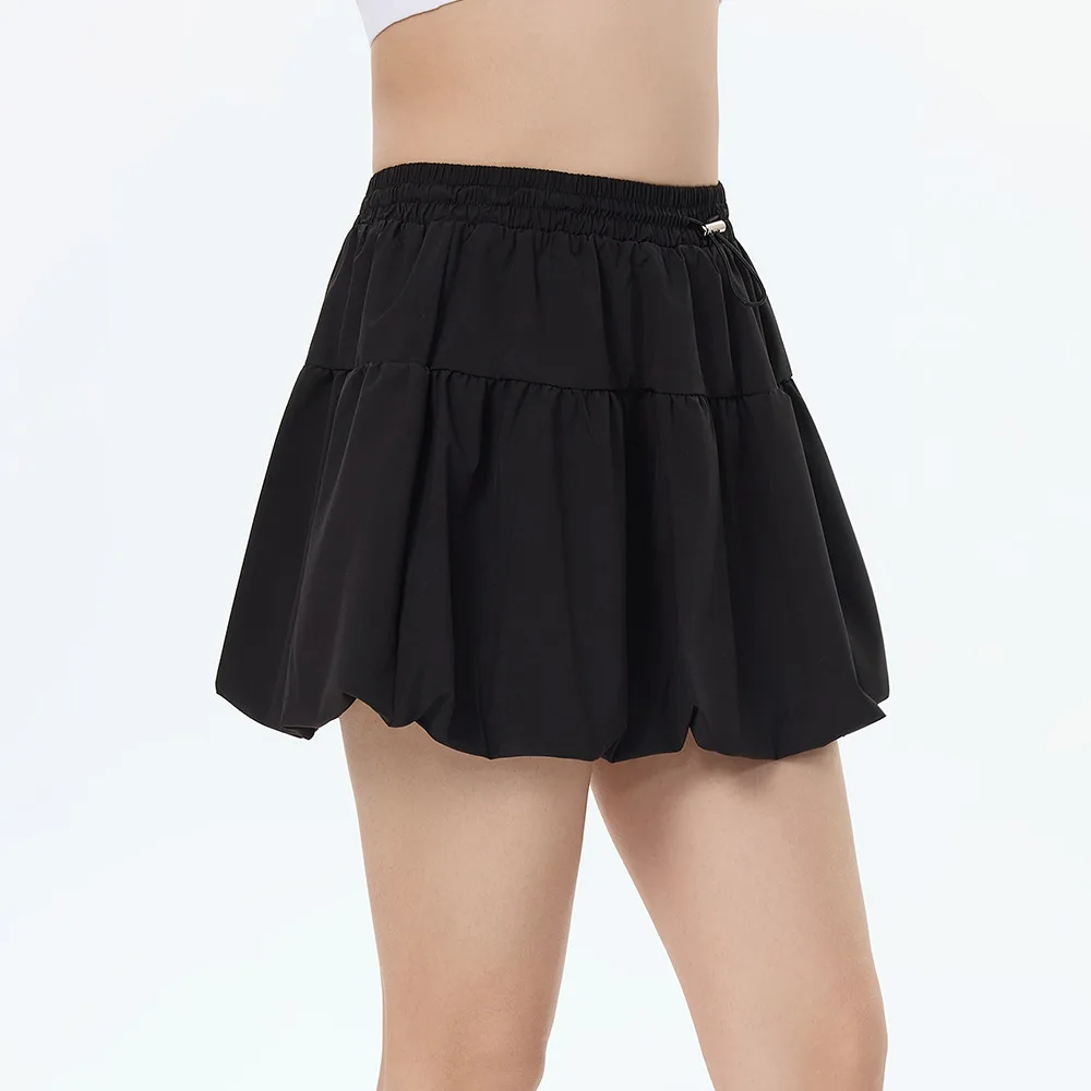 Women Yoga Puff Skirt Women Tennis Pleated Skirt with Inner Lining High Waist Double Layer Design Sport Sexy Fitness Yoga Shorts