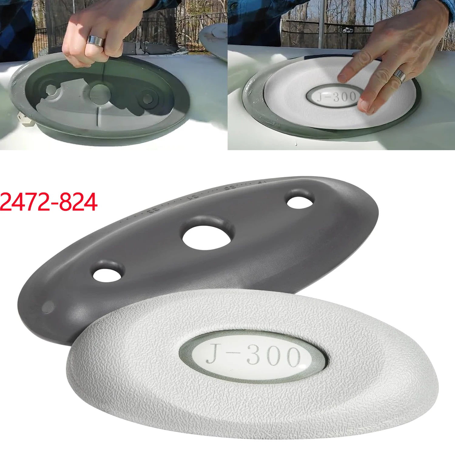 

2472-824 Oval Pillow Insert (6455-488) + Back Mount (2455-105) Replacement for Jacuzzi J-300 Series 2004+ Pillow Headrest