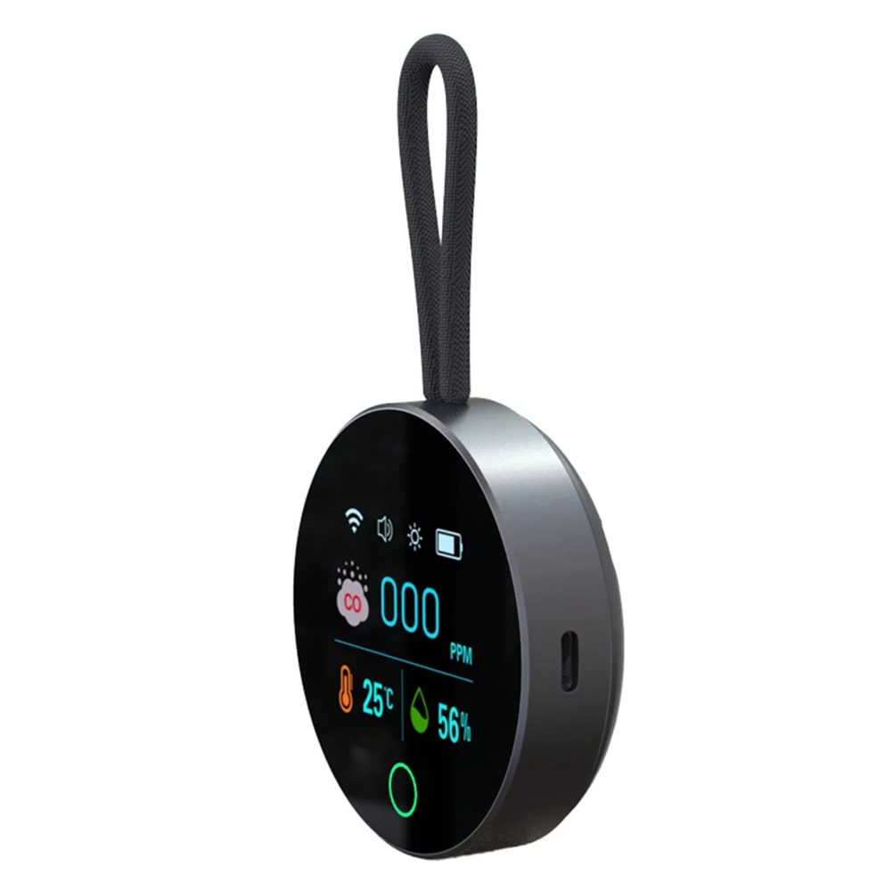 Alarm CO 3 w 1 z czujnikiem temperatury i wilgotności, wyświetlacz LCD HD, detektor CO, temperatury i wilgotności, 1000mAh, do użytku na zewnątrz, na kempingu, w kamperze, samochodzie.